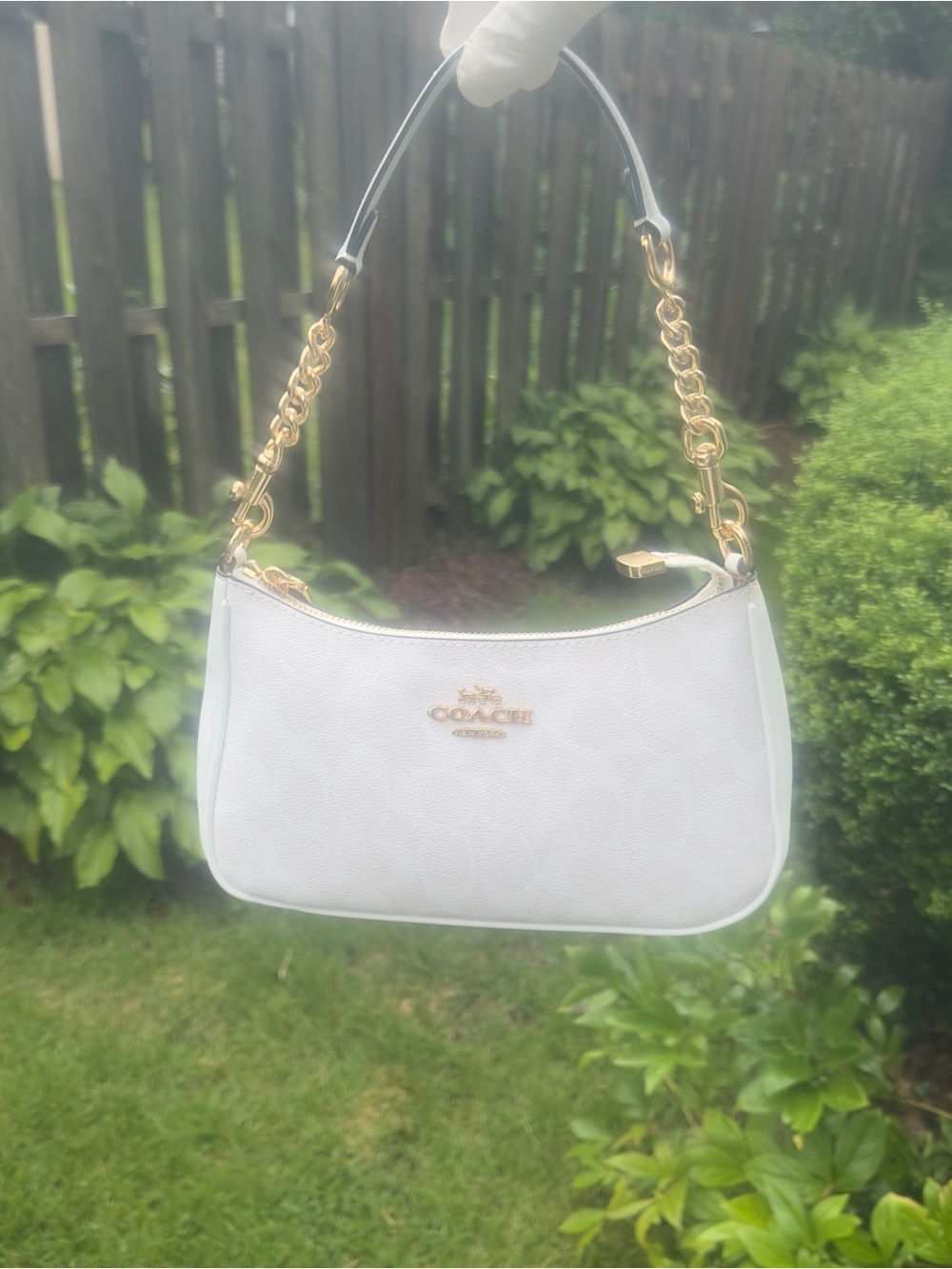 White Coach Teri Shoulder Bag